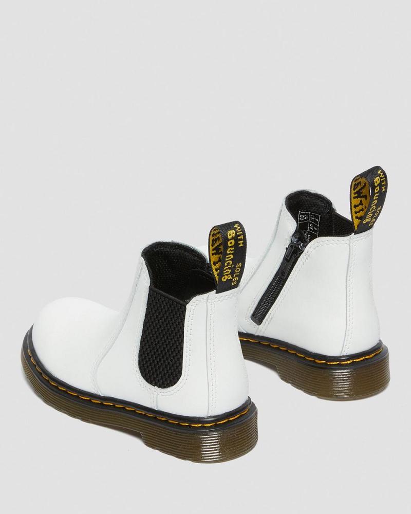 White Kids' Dr Martens Toddler 2976 Leather Chelsea Boots | CA 669ZUT